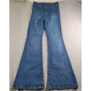 Free People We the Free Jayde Flare Ultra High Rise Jeans Womens 29 Blue Denim